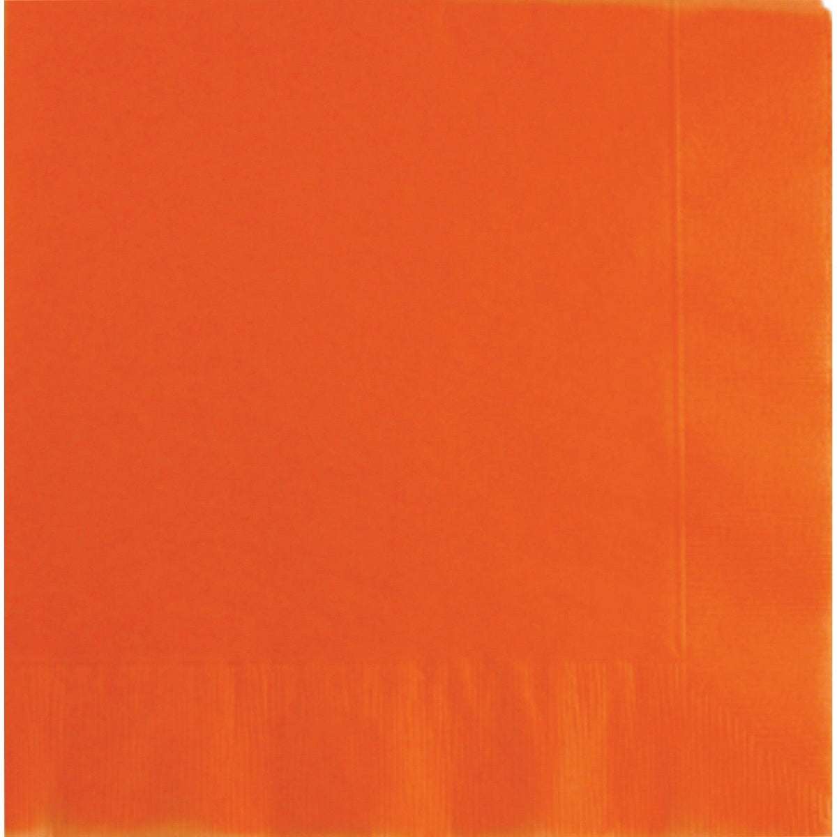 Custom Premium 3-Ply Paper Dinner Napkins - Orange - Pick On Us, LLC