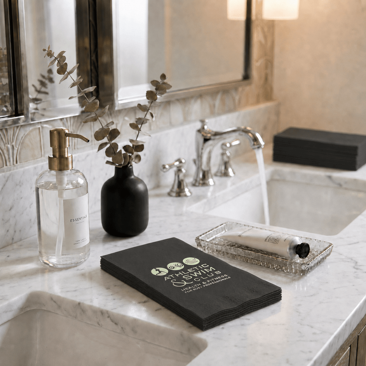 Custom Premium 3-Ply Paper Guest Towels - Black - Pick On Us, LLC