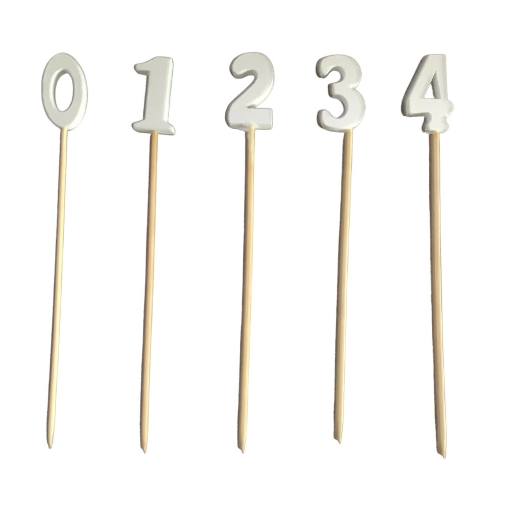 0 to 9 Number Decorative Picks - 4.75 inch - Pick On Us, LLC