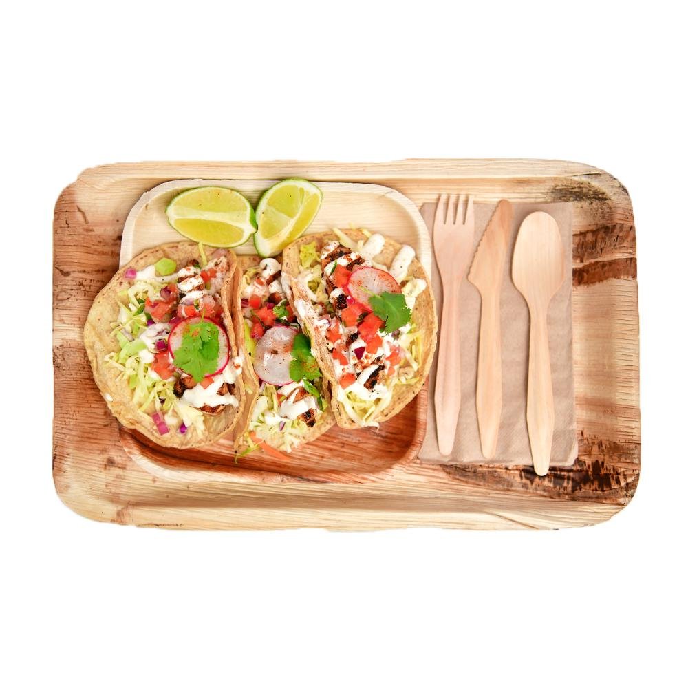 10 x 15.5 Inch Palm Leaf Tray - Plate - Pick On Us, LLC