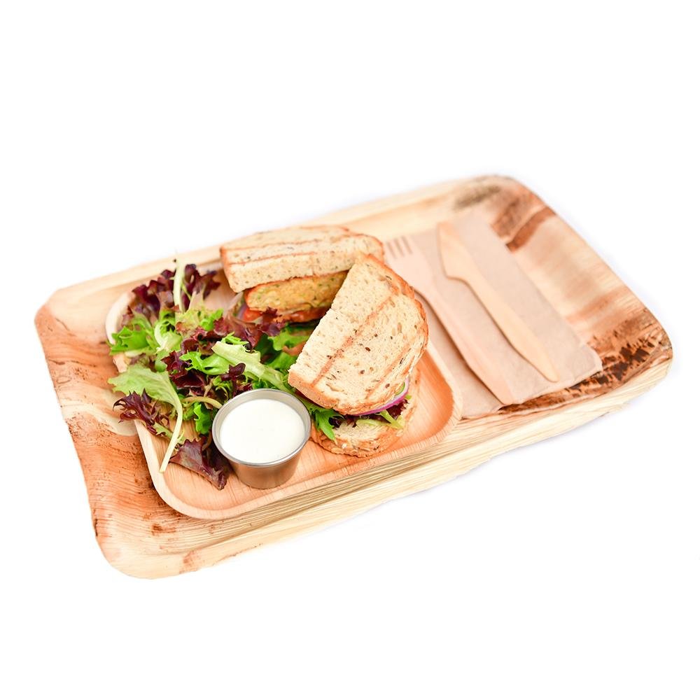 10 x 15.5 Inch Palm Leaf Tray - Plate - Pick On Us, LLC