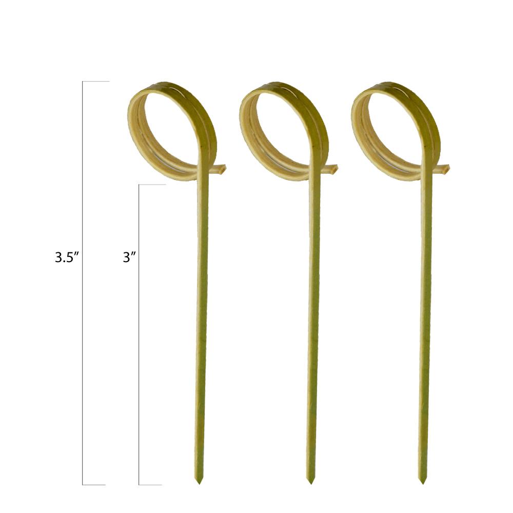Round Loop Pick Fancy Bamboo Skewers | Bamboo Pick – Pick On Us, LLC