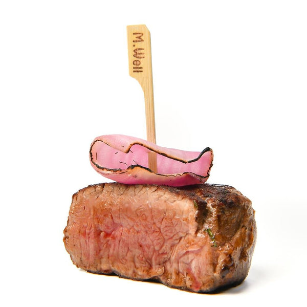 3.5 Inch Bamboo Steak Markers - Medium Well, 100 count 3.5 Inch Bamboo Steak Markers - Medium Well, 100 count