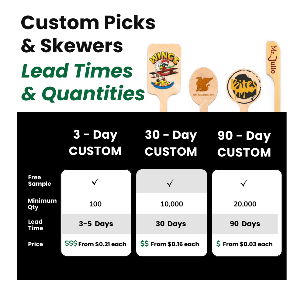 3.5 Inch Bulk Custom Toothpicks - Boat Oar Picks - Pick On Us, LLC