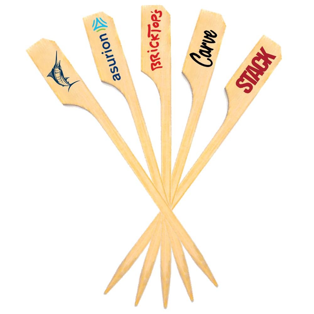 3.5 Inch Custom Toothpicks - Boat Oar Picks - Color Printing - Pick On Us, LLC