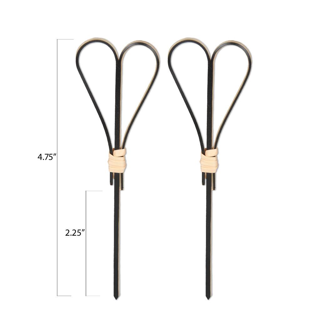 4.75 Inch Black Bamboo Tied Heart Picks - Pick On Us, LLC