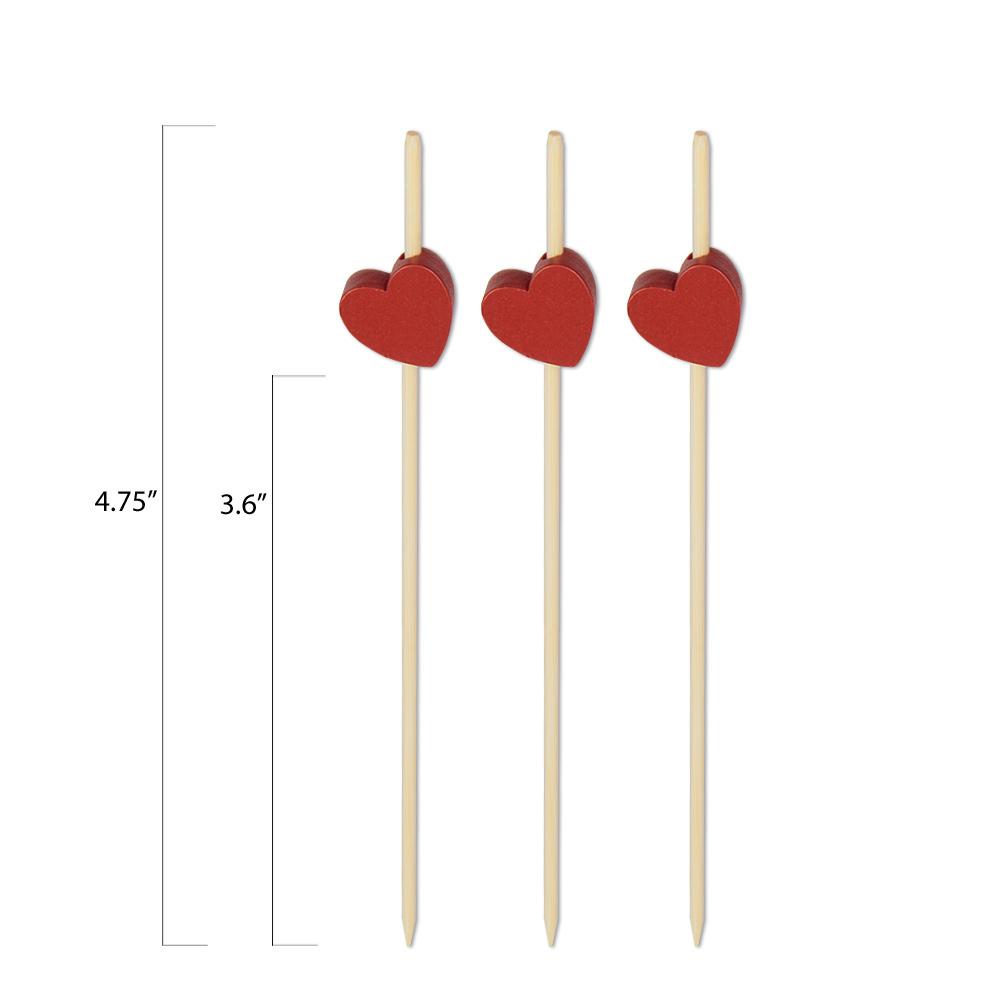 4.75 Inch Red Heart Toothpicks - Pick On Us, LLC