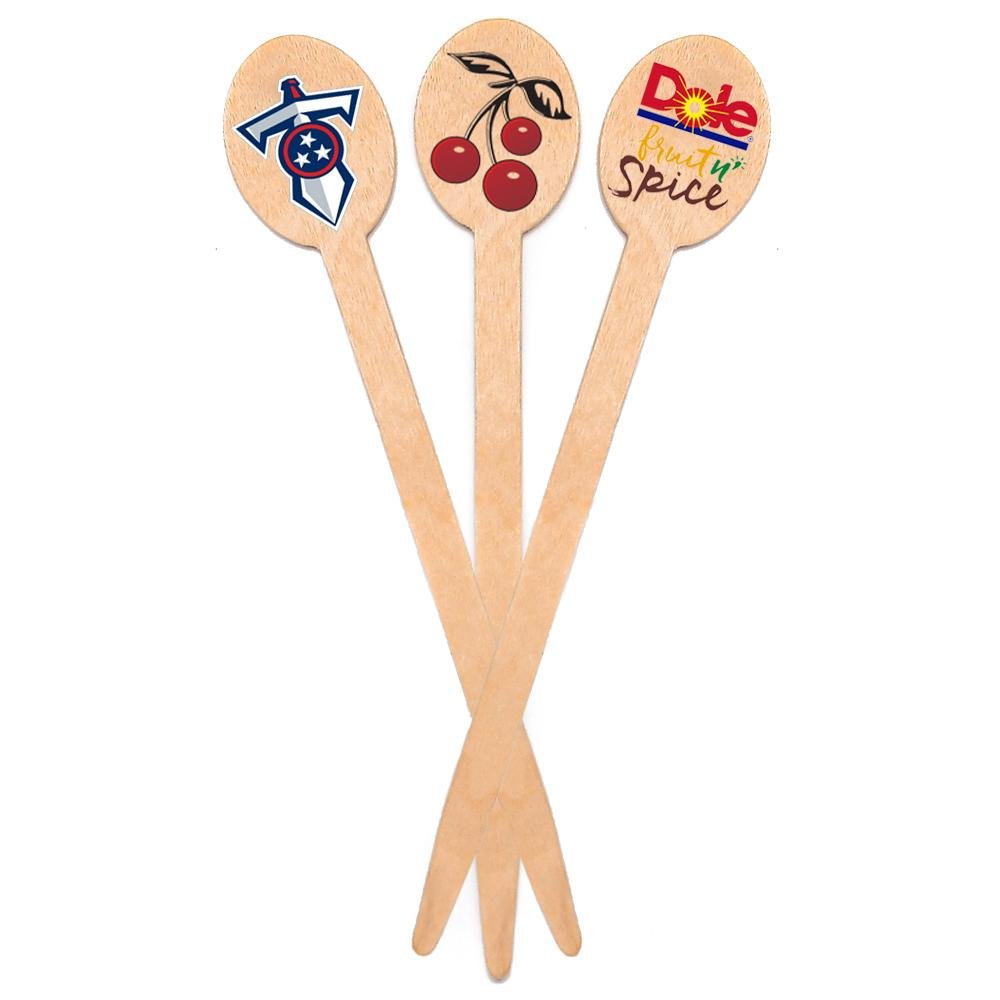 5 inch Custom Skewers - Oval Top - Color Printing - Pick On Us, LLC