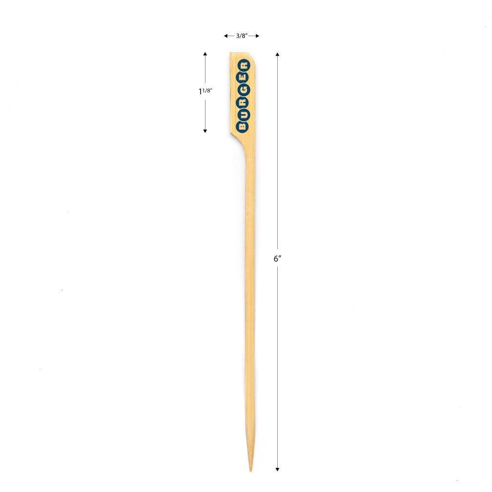 6 Inch Bulk Custom Skewers - Boat Oar Picks - Color Printing - Pick On Us, LLC