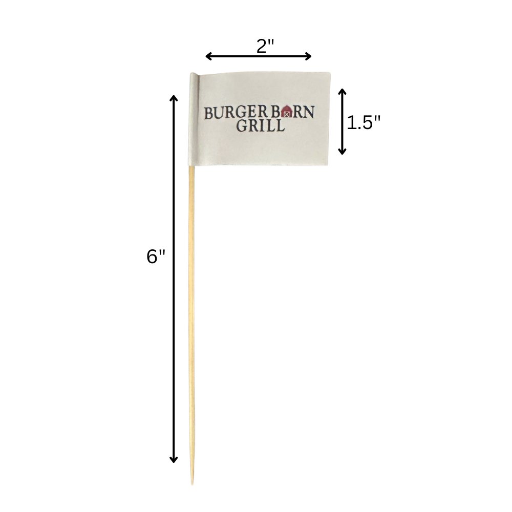 Custom Logo Printed 6-inch Rectangle Toothpick Flags – Pick On Us, LLC