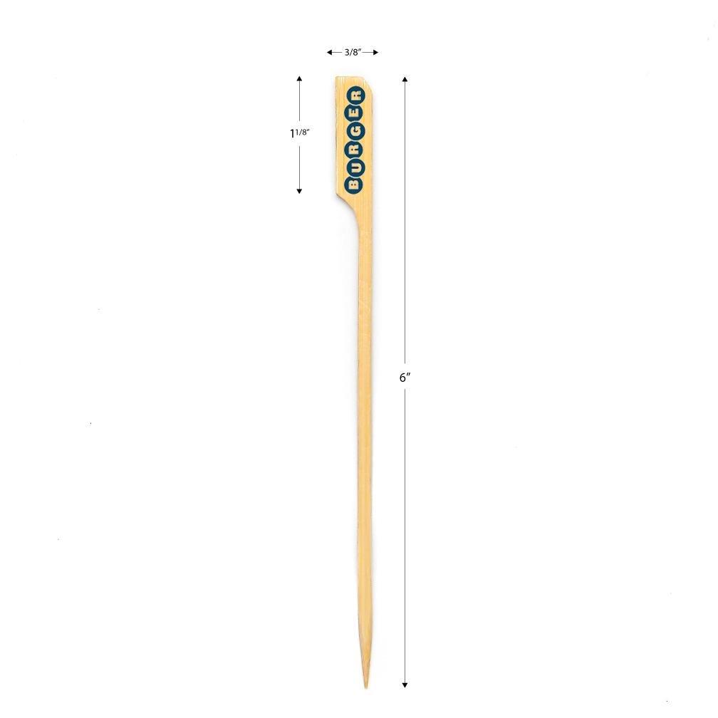 6 Inch Custom Skewers - Boat Oar Picks - Color Printing - Pick On Us, LLC