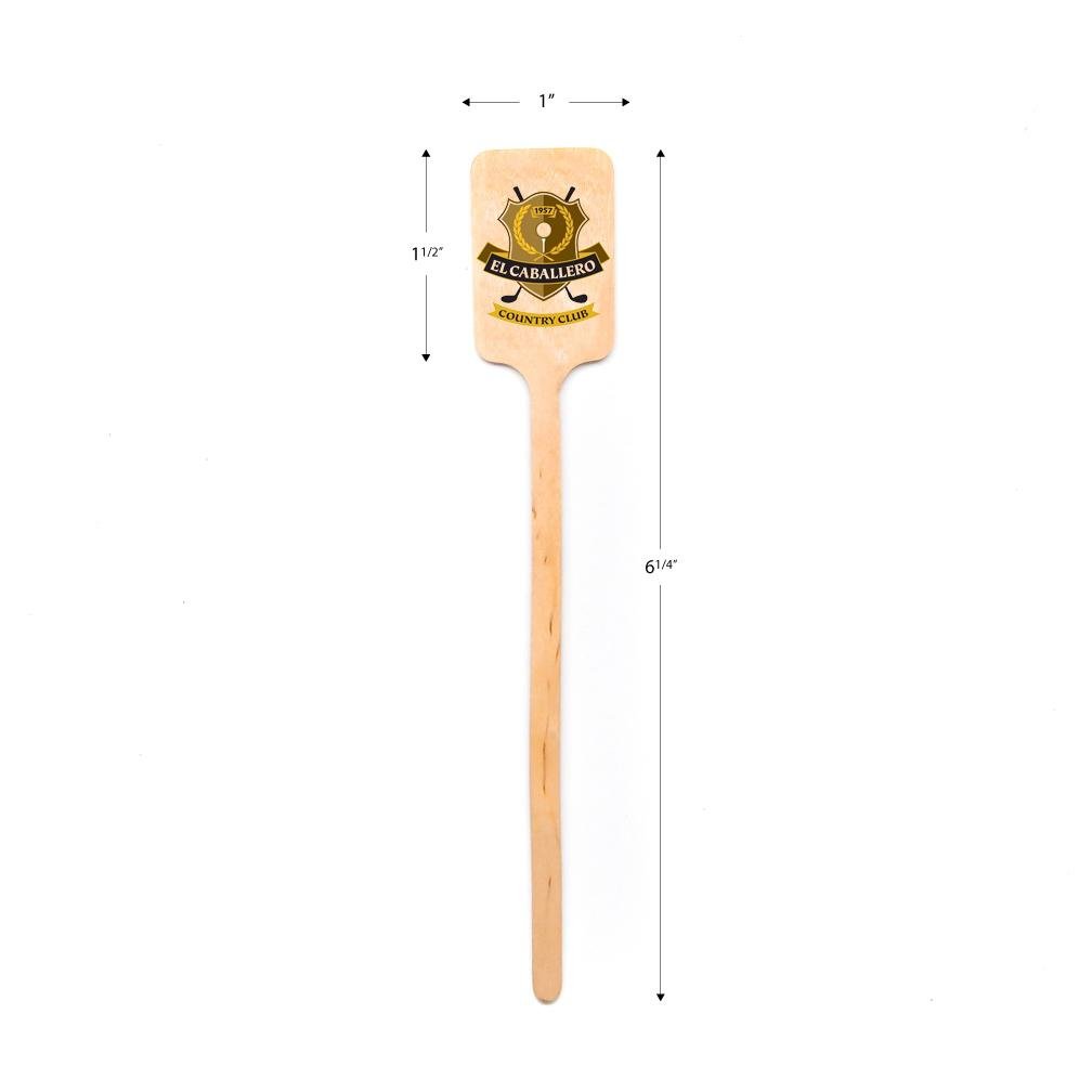 6.25 inch Bulk Custom Skewers - Rectangle Top - Color Printing - Pick On Us, LLC