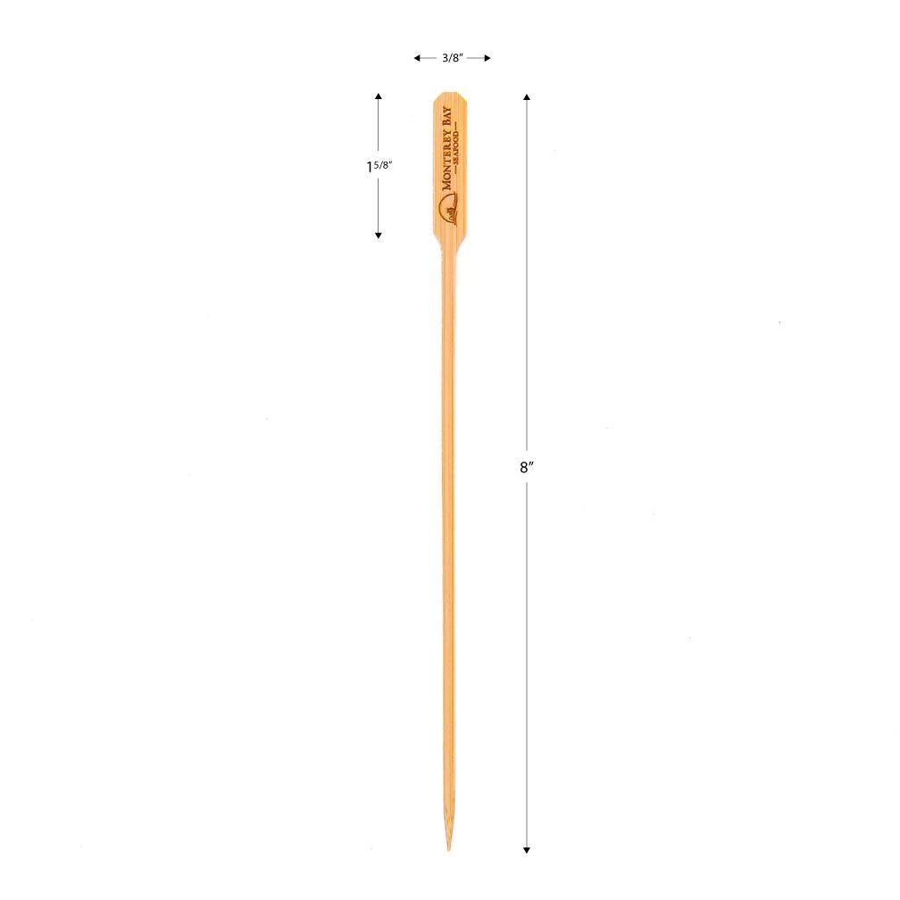 8 inch Custom Skewers - Paddle Skewers - Laser engraved