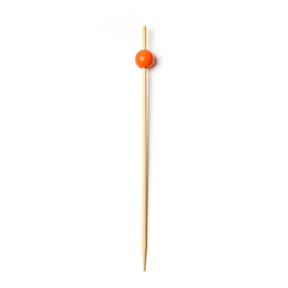 Orange Ball Bamboo Skewers - 6 Inch