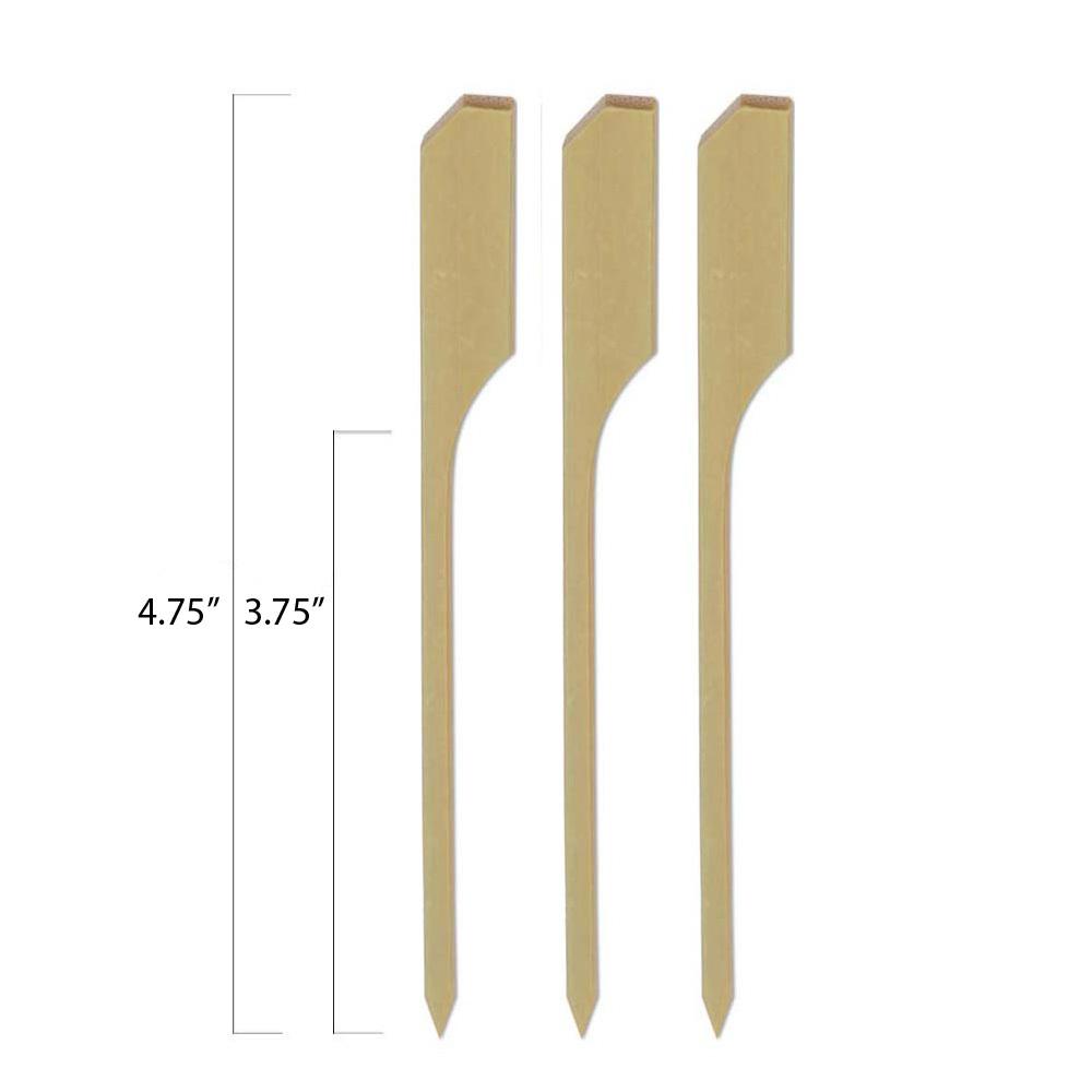 Bamboo Paddle Skewers - Boat Oar Picks - 4.75 Inch - Pick On Us, LLC