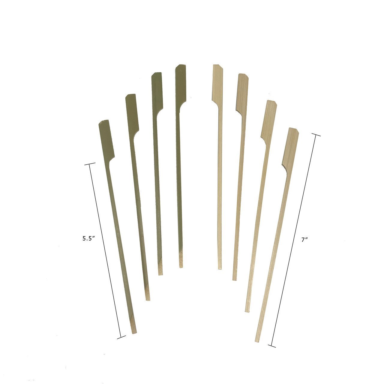 Bamboo Paddle Skewers - Boat Oar Picks - 7 Inch - tapered point - Pick On Us, LLC