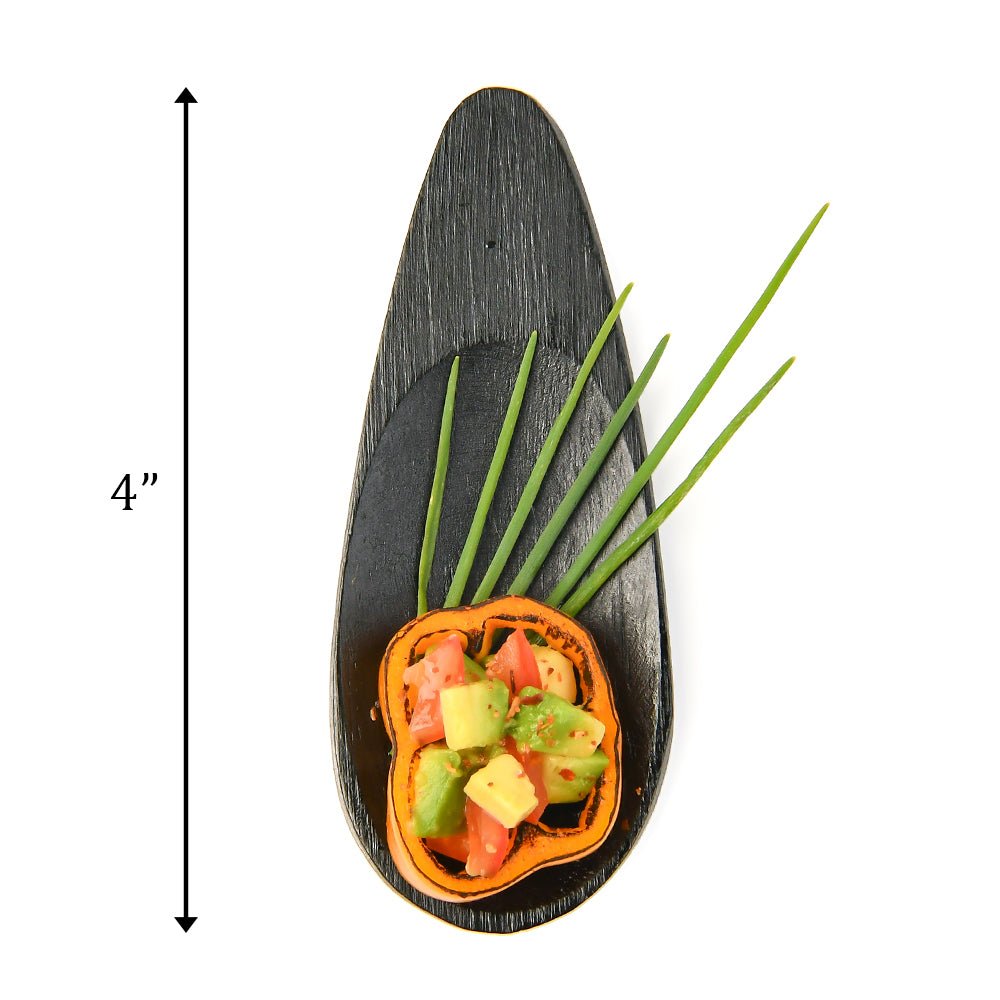 Black Bamboo Mini teardrop spoons - Pick On Us, LLC