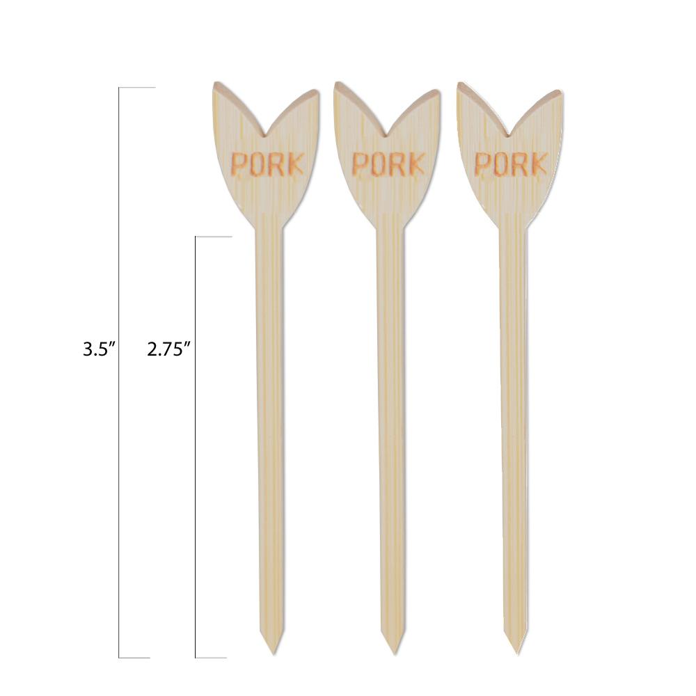 Branded Bamboo Tulip Picks - Pork - Pick On Us, LLC