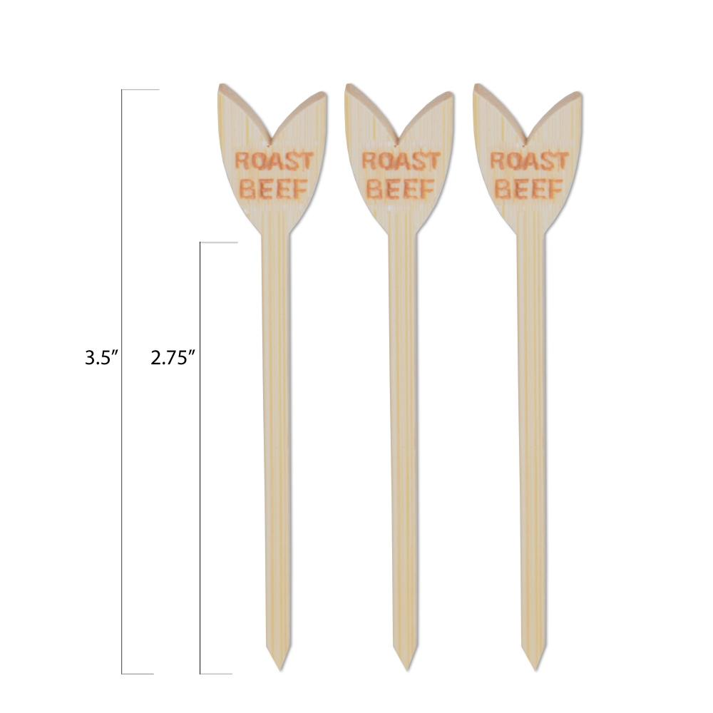 Branded Bamboo Tulip Picks - Roast Beef - Pick On Us, LLC