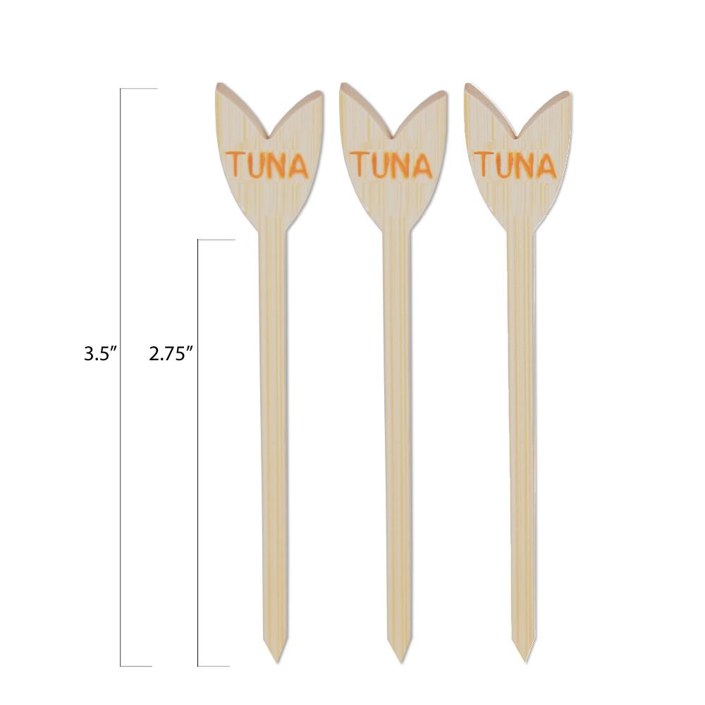 Branded Bamboo Tulip Picks - Tuna - Pick On Us, LLC