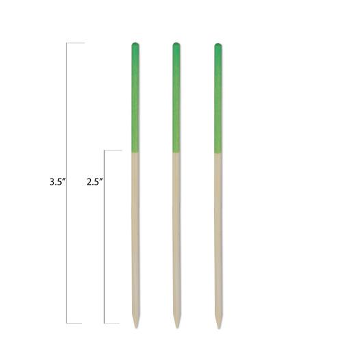 Color-Tip Bamboo Toothpicks - Green - 3.5 Inch - Pick On Us, LLC