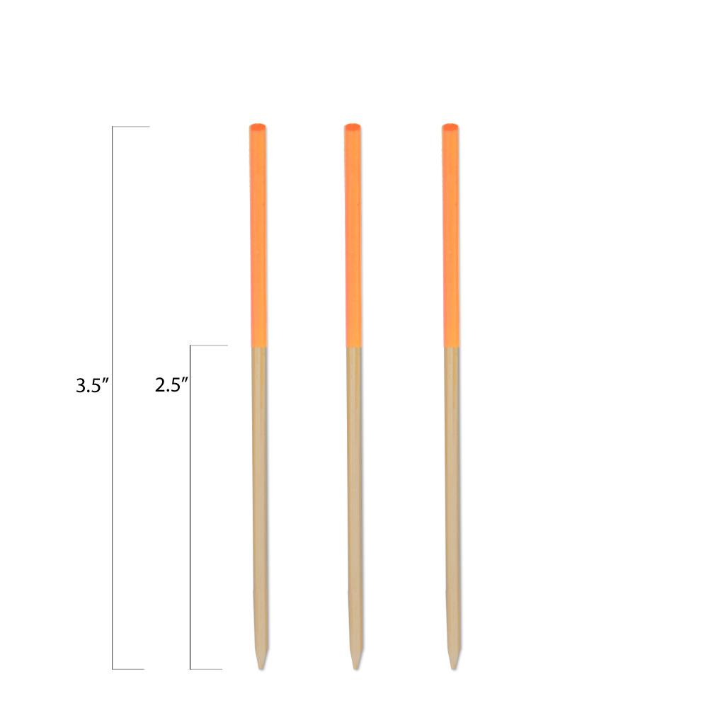 Color-Tip Bamboo Toothpicks - Orange - 3.5 Inch - Pick On Us, LLC