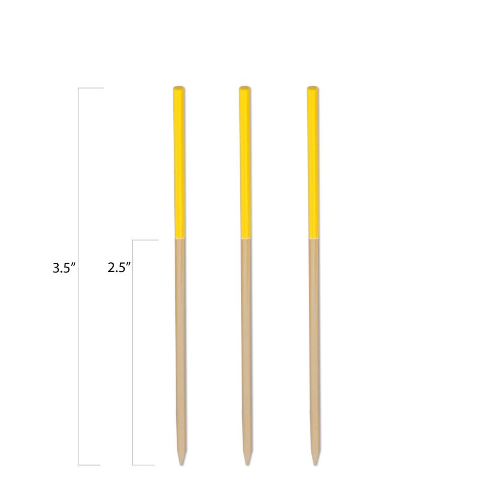 Color-Tip Bamboo Toothpicks - Yellow - 3.5 Inch - Pick On Us, LLC