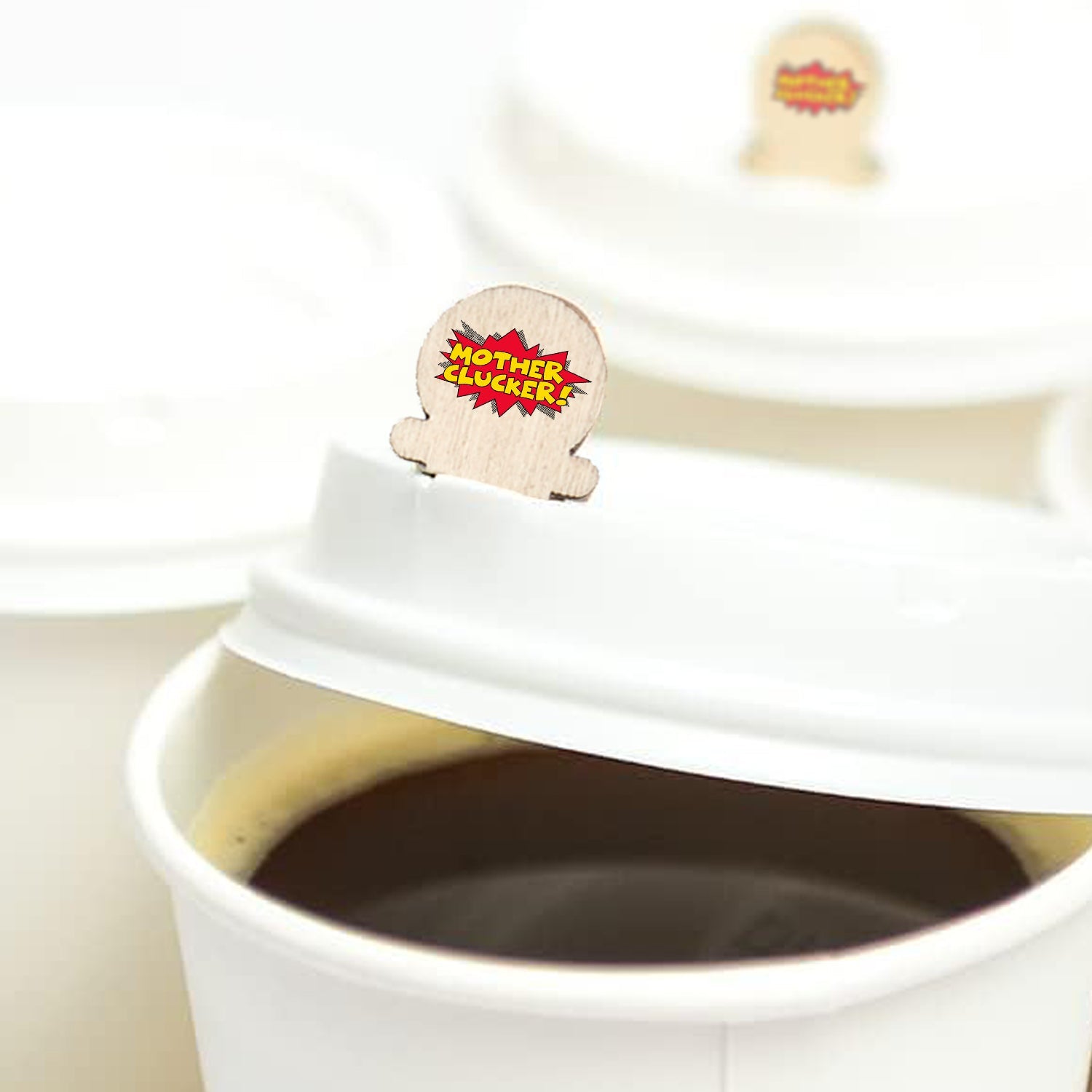 Custom Wooden Coffee Lid Plug - Custom Coffee Cup Lid Stoppers - Pick On Us, LLC