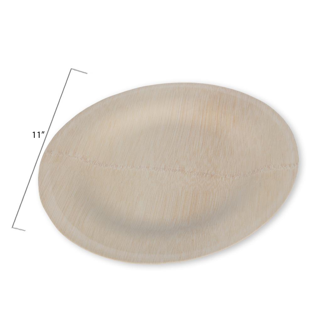 Round Bamboo Plates - 11 Inch - Pick On Us, LLC