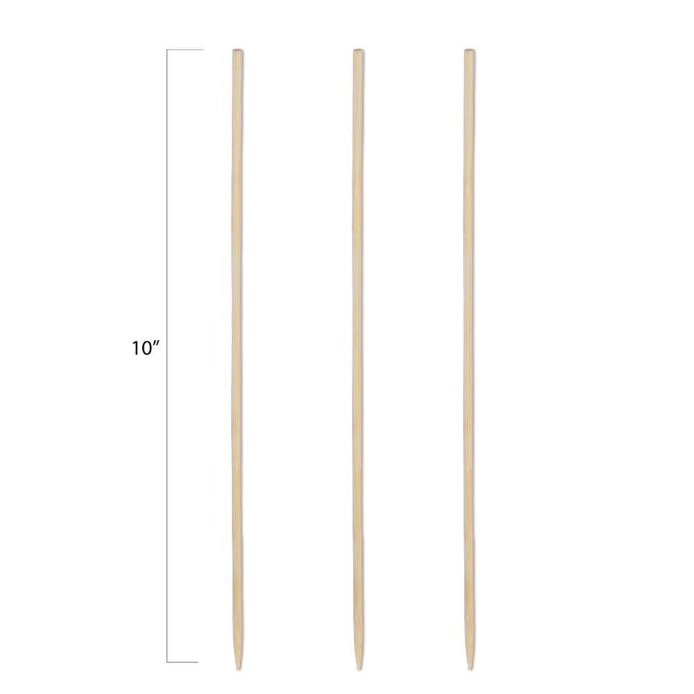 Round Bamboo Skewers - 10 Inch 3mm - Pick On Us, LLC