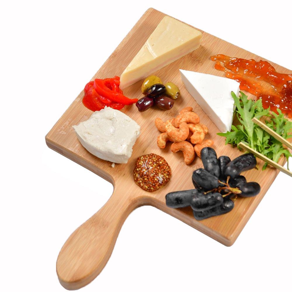 Small Bamboo Charcuterie Boards - 8.25" x 9" - Pick On Us, LLC