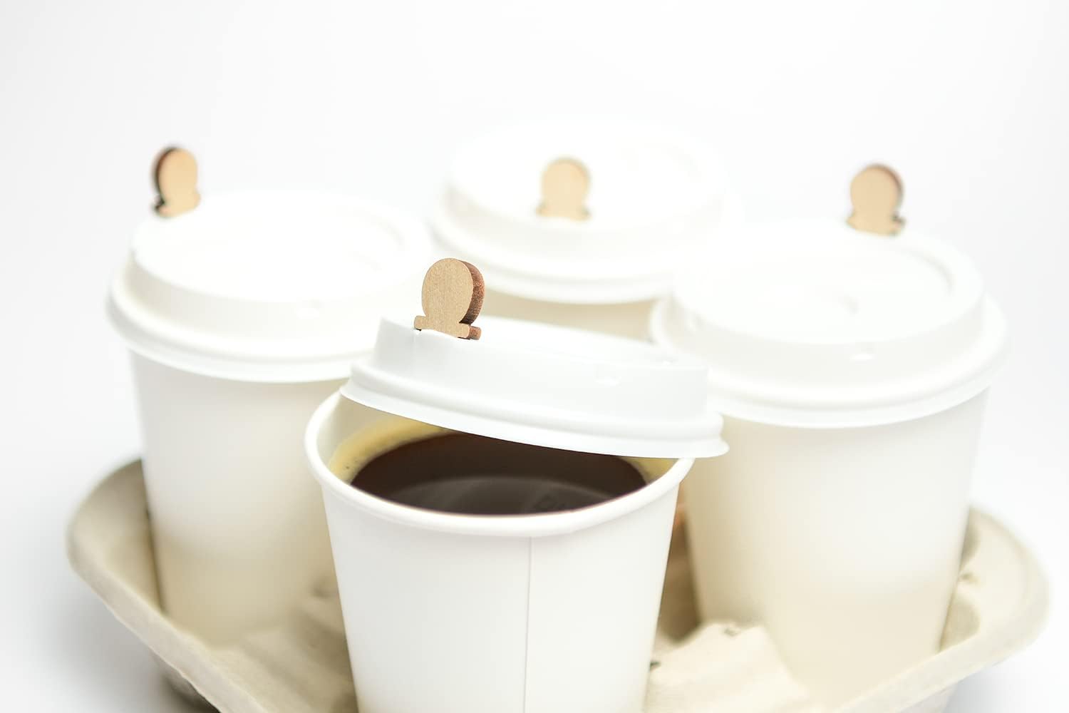 Wooden Coffee Lid Plug - Coffee Cup Lid Stoppers - Pick On Us, LLC